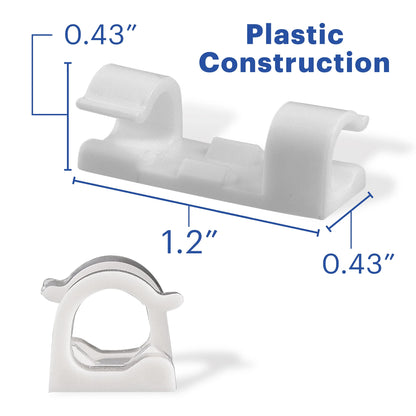 Peel and Stick Adhesive Cable Management Clips, 24 Count