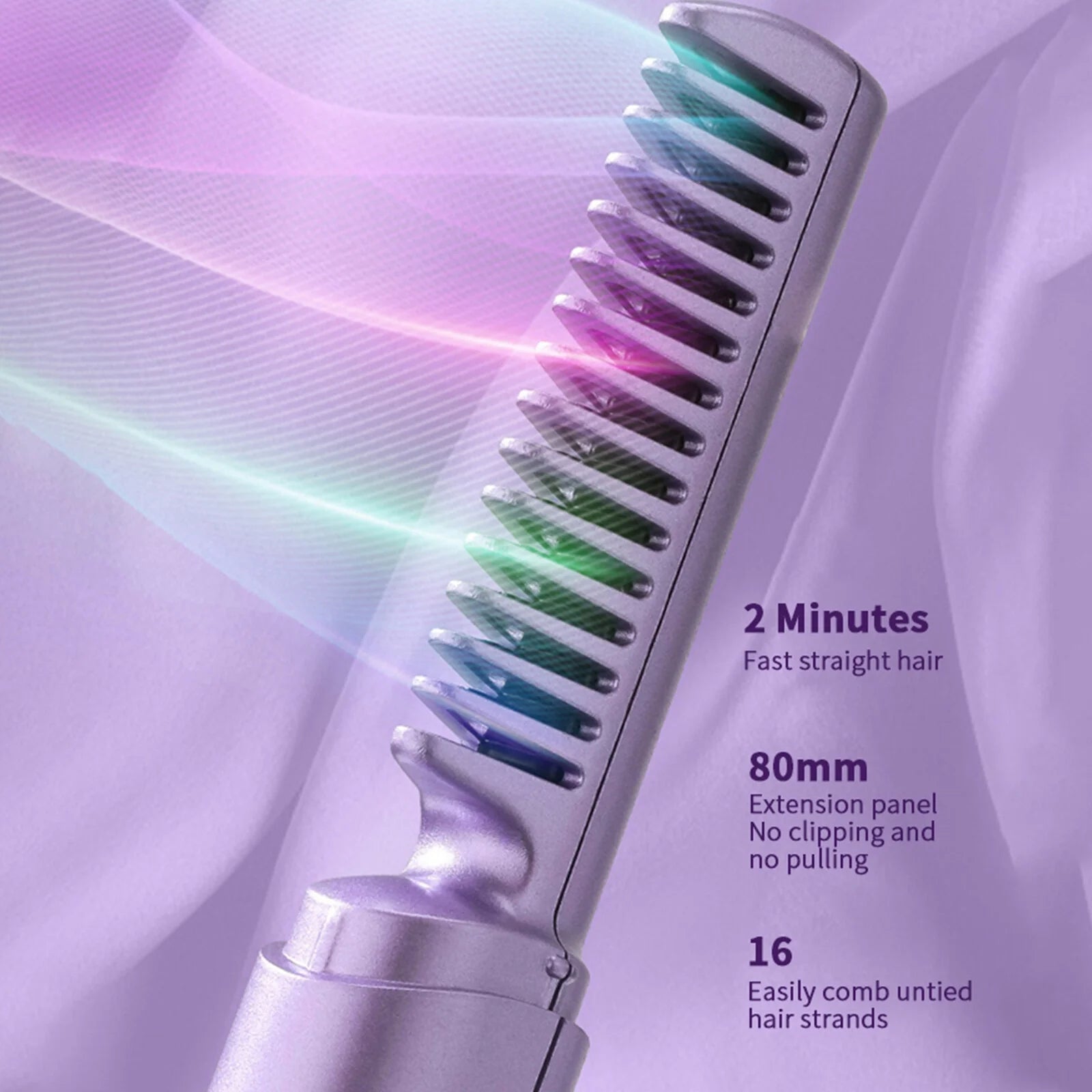Rechargeable Mini Hair Straightener, Negative Ion Hot Comb Hair Straightener, Portable Cordless Hair Straightening Brush,A Quick Styling Brush