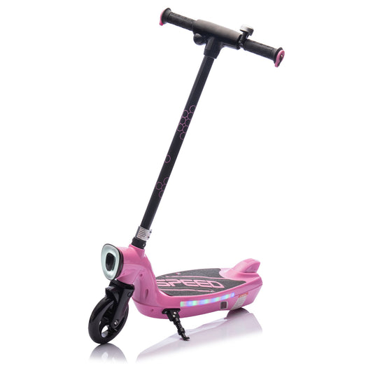 Kids Electric Scooter - 5.59-6.84 MPH, LED Lights, Rear Brake, Kickstand, Ages 6+