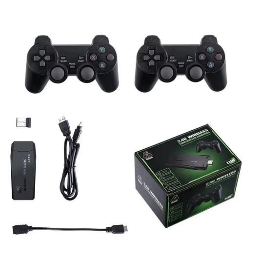 M8 Game Console Built-In 20000 + 64GB Two-Person Wireless Controller 2.4G Stick 4K HD PS1 GBA Video Children'S Christmas Gift