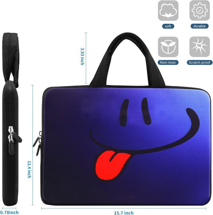 Smile 14 15 15.4 15.6 Inch Laptop Handle Bag Computer Protect Case Pouch Holder Notebook Sleeve Neoprene Cover Soft Carring Travel Case for Dell Lenovo Toshiba HP Chromebook ASUS Acer ICB-05