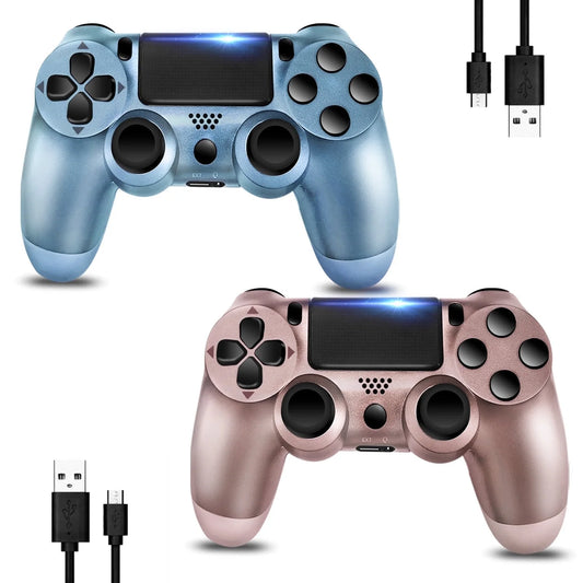 2 Packs Wireless Controller for P4,Wireless Bluetooth P4 Controller Remote,Rechargeable Gamepad Compatible with P4/Slim/Pro,With Double Shock/Audio/Six-Axis