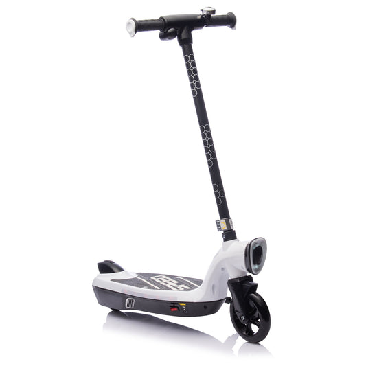 Kids Electric Scooter - 5.59-6.84 MPH, LED Lights, Rear Brake, Kickstand, Bell, Ages 6+