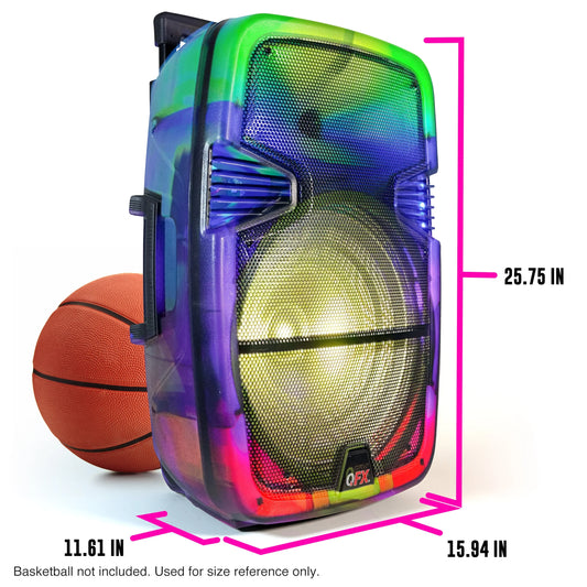 Portable Bluetooth Rechargeable Speaker with Party Lights, TMS-1560, Multicolor