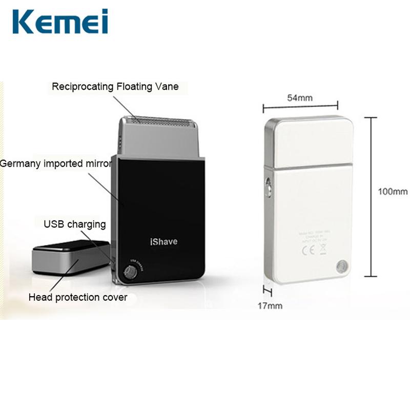 Kemei Mini Portable Men’s Electric Shaver – USB Rechargeable Reciprocating Razor, Single Floating Head, Pocket-Size Travel Beard Trimmer