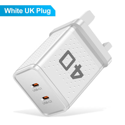 USB-C Wall Charger – Dual Port 40W Fast Charging