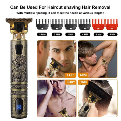 Hair Trimmer, Hair Clippers for Men Hair Cutting Professional Cordless Zero Gapped Hair Trimmer for Men Haircut Clipper Detail Beard Trimmer Shaver, USB Rechargeable LED Display