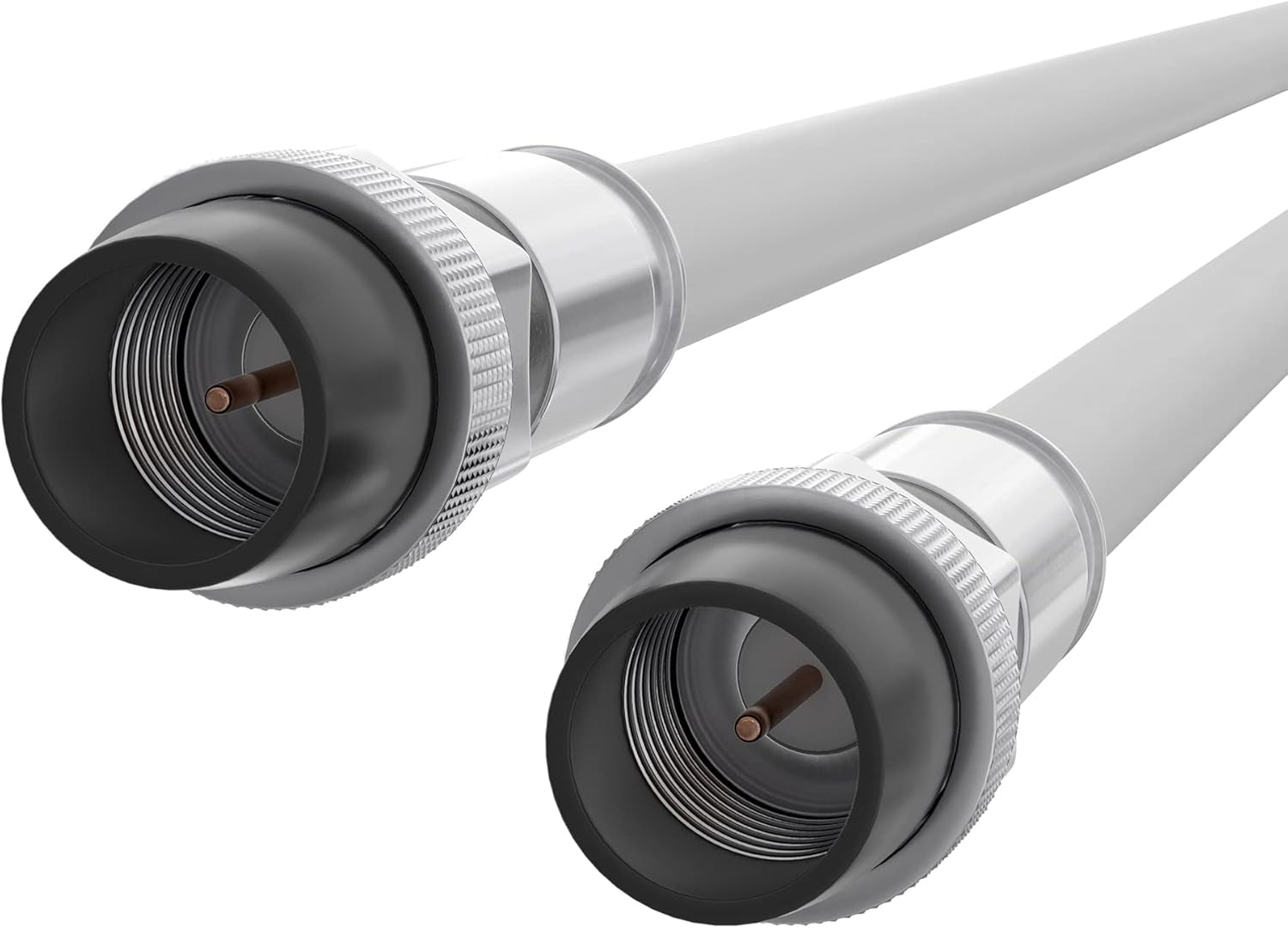 75' Feet, White RG6 Coaxial Cable with Rubber Booted - Weather Proof Indoor/Outdoor Rated Connectors, F81 / RF, Digital Coax for CATV, Antenna, Internet, Satellite, and More