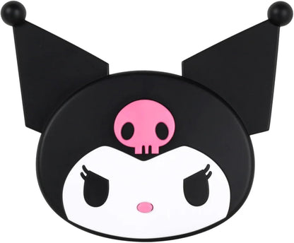Impressions Vanity Kuromi LED Compact Mirror for Purse, Travel Lighted Makeup Mirror with 3X Magnification, Adjustable Brightness, Soft Touch Sensor Button, and Kuromi Figural Shaped Design