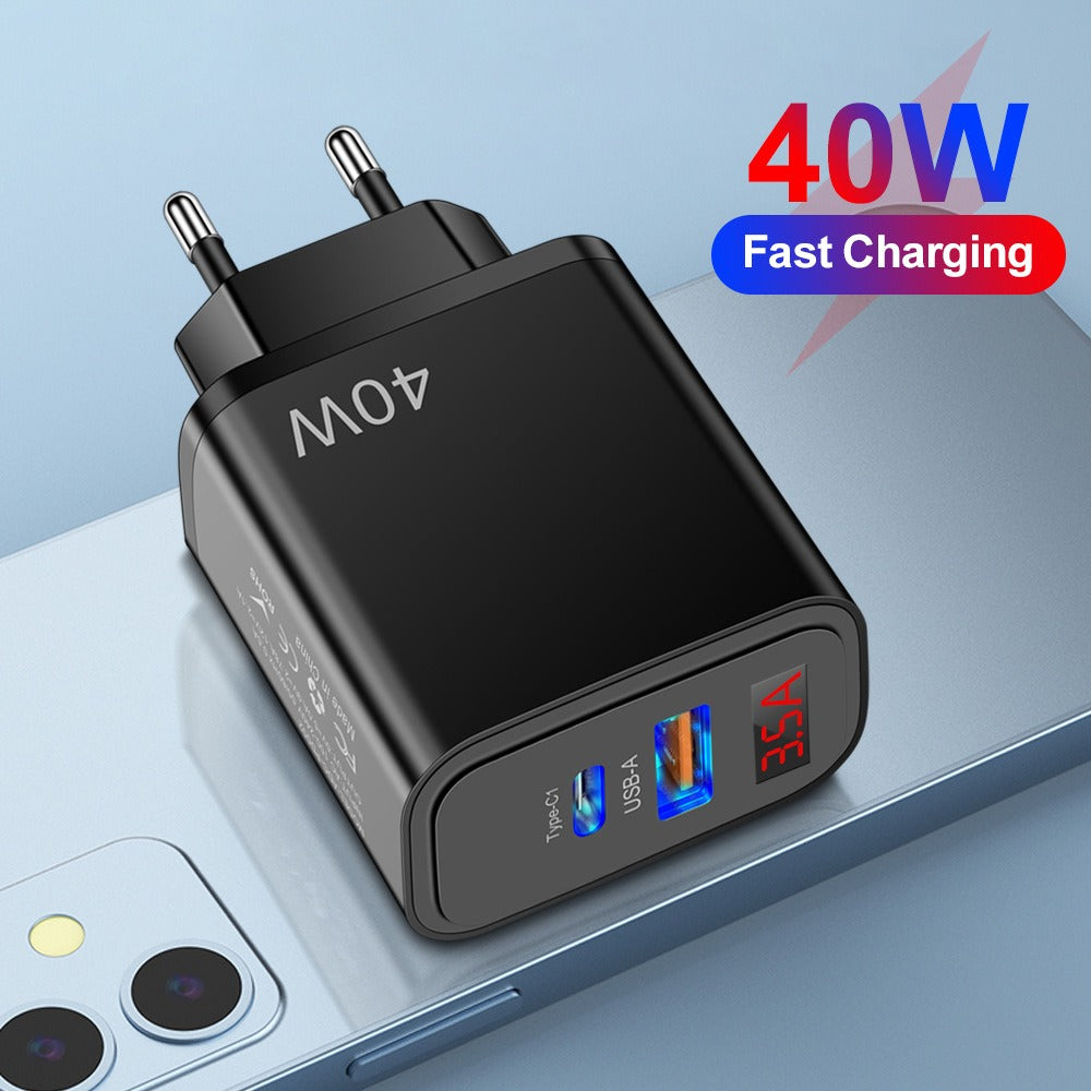 USB Wall Charger – 40W Fast Charging