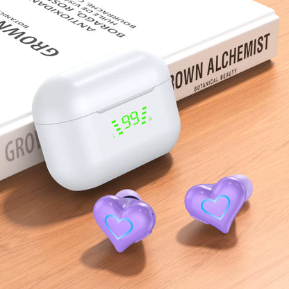 New Heart Shaped Wireless Bluetooth Headphones Wireless Earbuds Cute Music Headphones Pretty Girls like Bluetooth Headphones