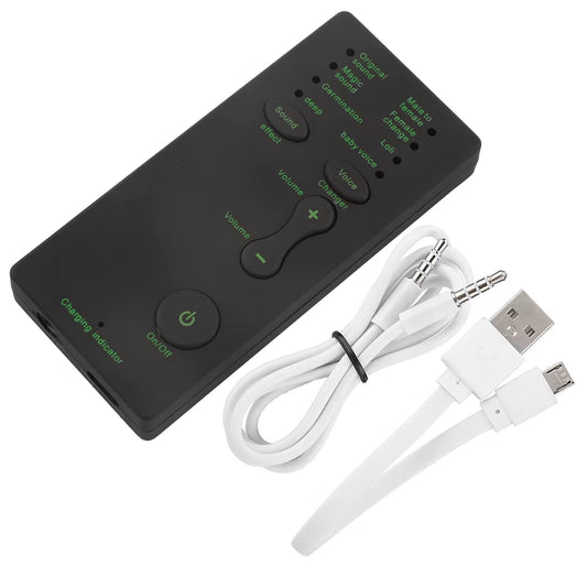 External Sound Card Portable Voice Changer Live Broadcast Sound Card for Mobile Phone PC (English Version) Audio Sound Card