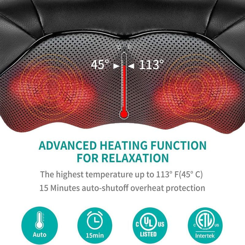 Nekteck Shiatsu Massager: Deep Muscle Pain Relief with Heat