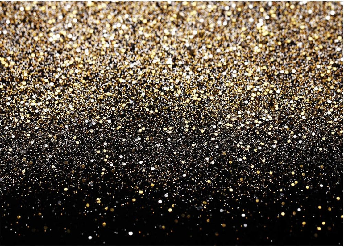 Black and Gold Backdrop Gold Spots Backdrop Vinyl Photography Backdrop Vintage Background for Family Birthday Party Newborn Studio Props 11547(8X6Ft)