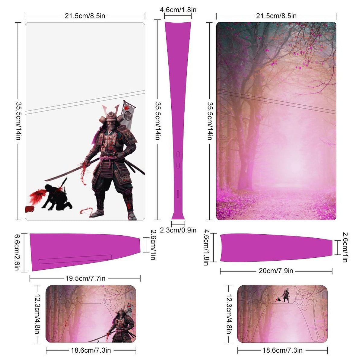 Console Skin Kit – Fallen Honor – Compatible with PlayStation 5 Slim Digital Edition