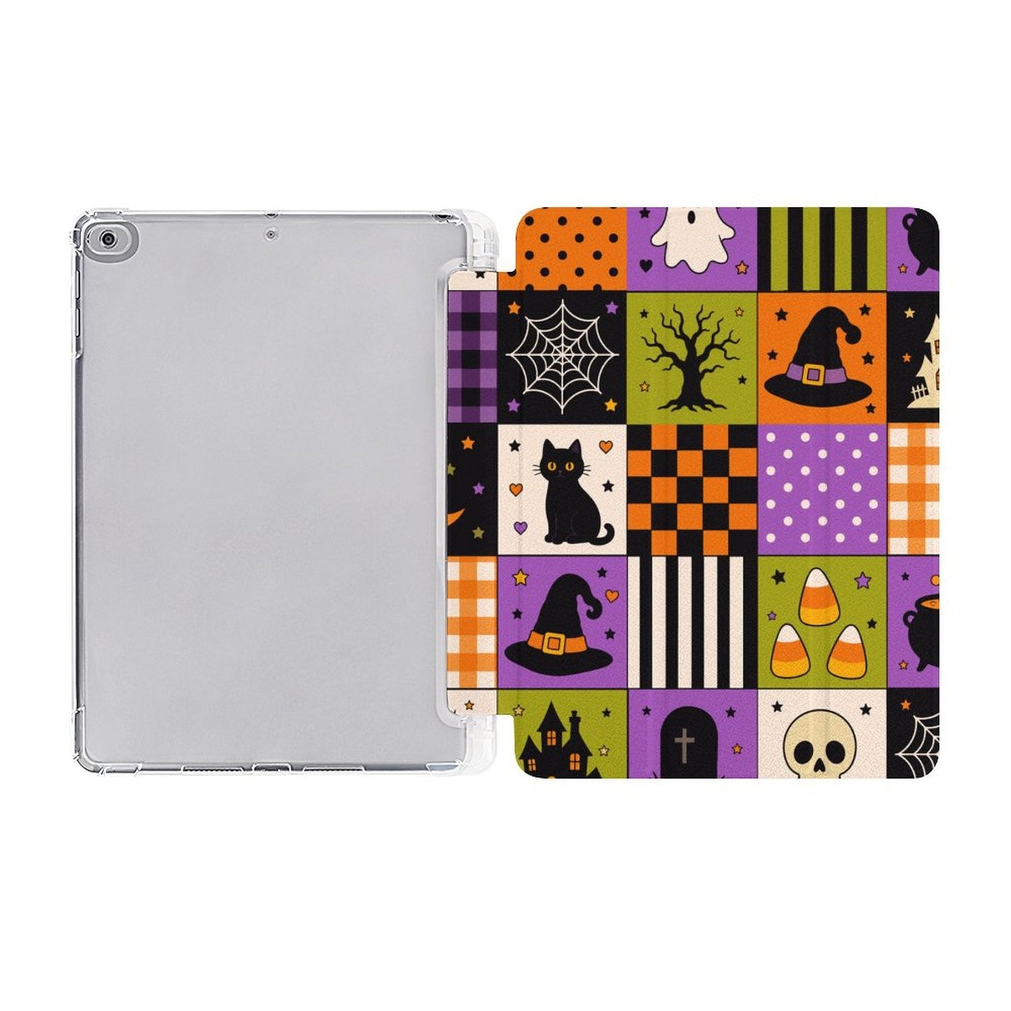 Tablet Case with Pencil Holder – Spooky Patchwork