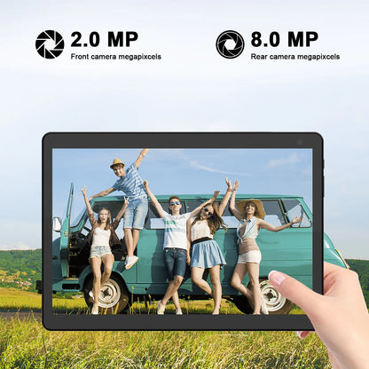Tablet 10 Inch Android 12 Tableta, 2 in 1 Tablets with Keyboard, Mouse, Case, Stylus, 32GB ROM+2GB RAM/512GB Expendable, 8MP Dual Camera, Quad Core Processor, 6000Mah Battery, 1280*800 FHD 10'' Tab PC
