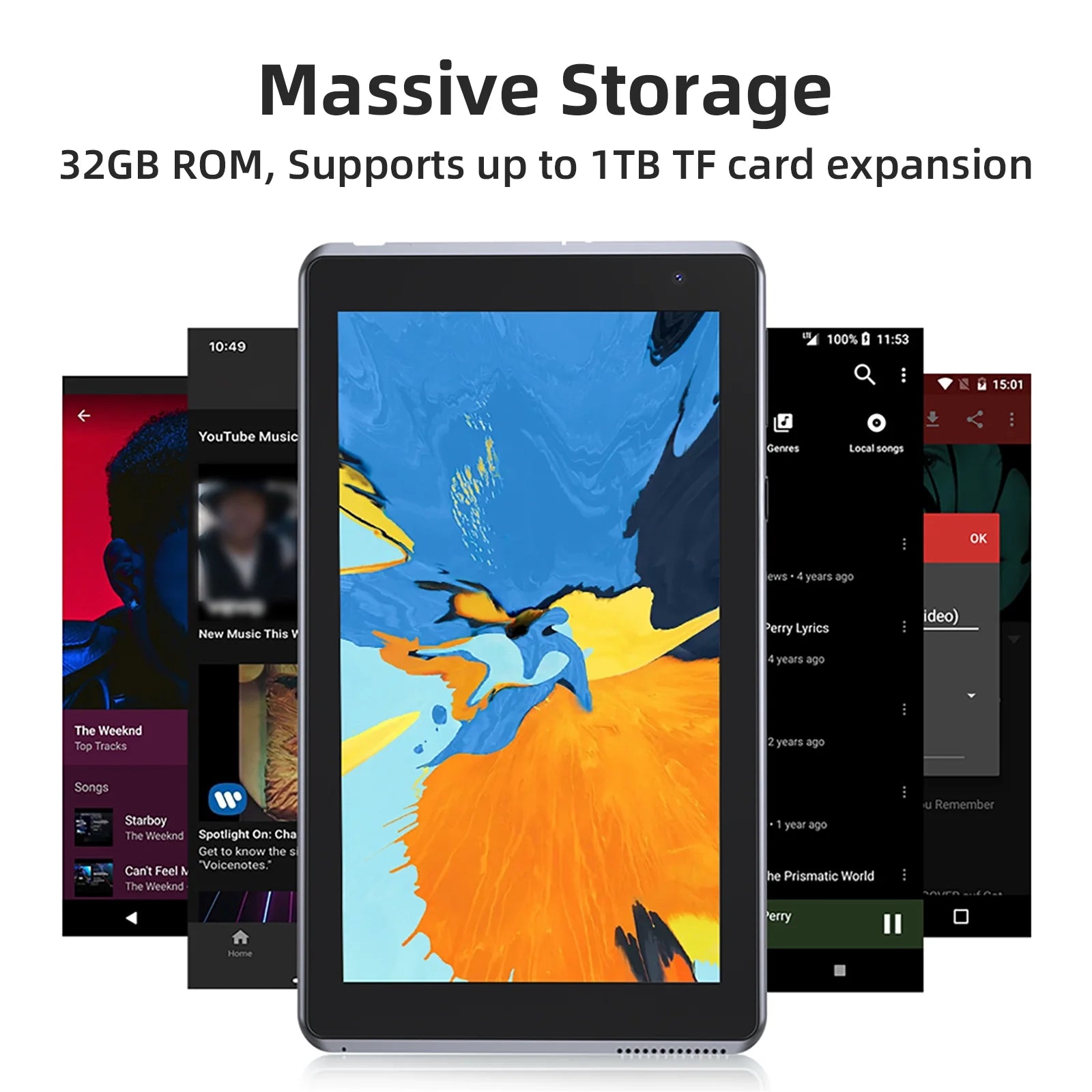 7 Inch Tablet, Android 15 Tablets RAM 6GB+ROM 32GB Quad Core Tablet, IPS Screen, 5.0 MP Camera, Wi-Fi, Bluetooth, GPS, FM Tablet PC Black