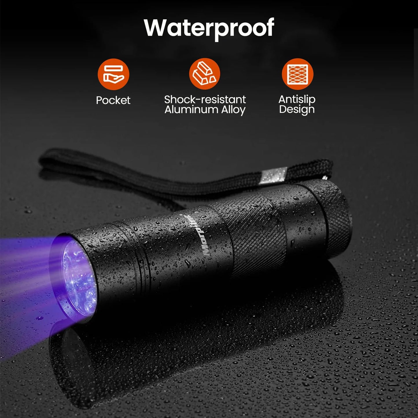 2 Pcs Multifunctional UV Flashlight 12Leds Ultraviolet Blacklight Pet Dog Stain & Urine Detector Light Torch Ultra Violet Flashlight - 3.8*1.2*1.2Inches