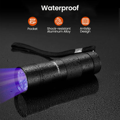 2 Pcs Multifunctional UV Flashlight 12Leds Ultraviolet Blacklight Pet Dog Stain & Urine Detector Light Torch Ultra Violet Flashlight - 3.8*1.2*1.2Inches