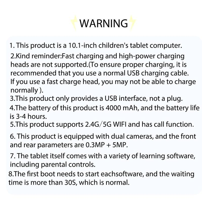 Safe & Educational 10.1" Tablet for Kids: Parental Controls, WiFi & Bluetooth