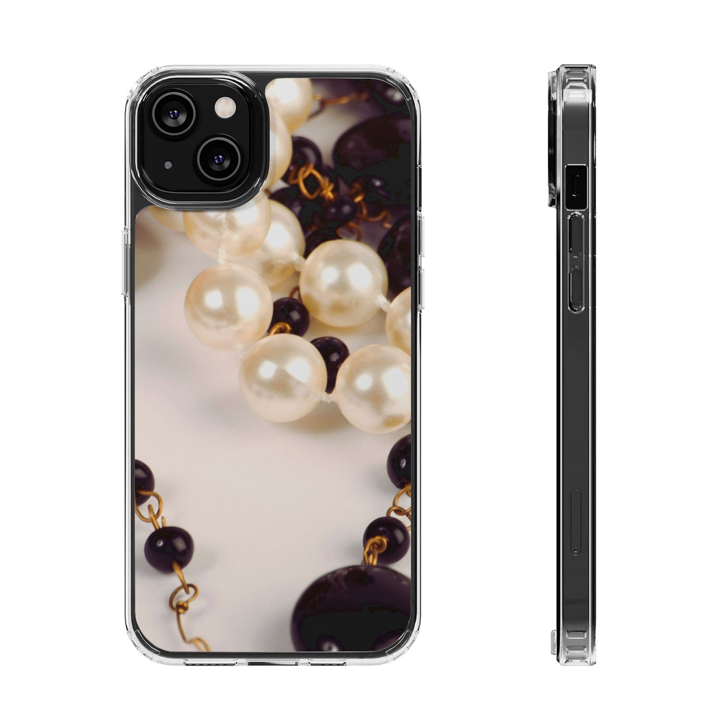Clear Phone Case – Noir Pearl