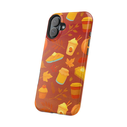 Autumn Treats Magnetic Phone Case — Fall Coffee & Pastry Protective Cover