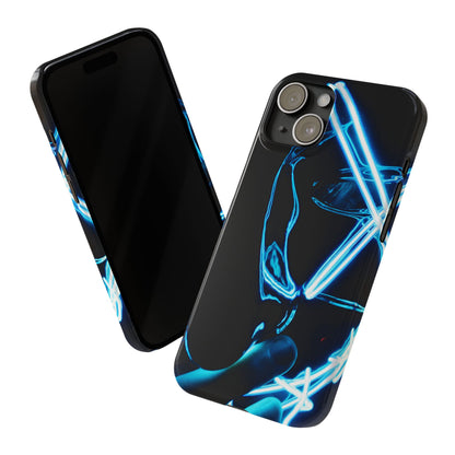 Neon Boba Slim Phone Case – Blue LED Tea Art