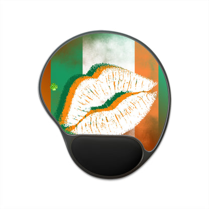 Ergonomic Mouse Pad with Wrist Rest – Irish Lip St. Patrick's Day Design