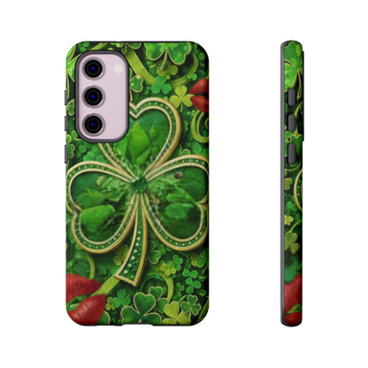 Tough Phone Case – Dual-Layer Protection with Shamrock Print