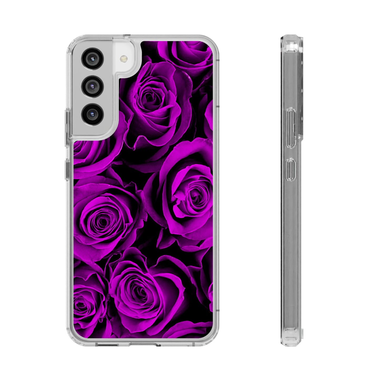 Clear Phone Case – Amethyst Roses