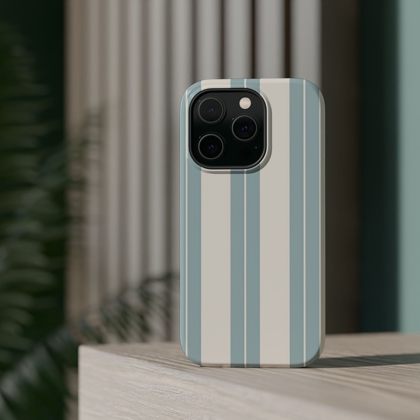 Wireless-Charging Compatible Case – Coastal Stripe