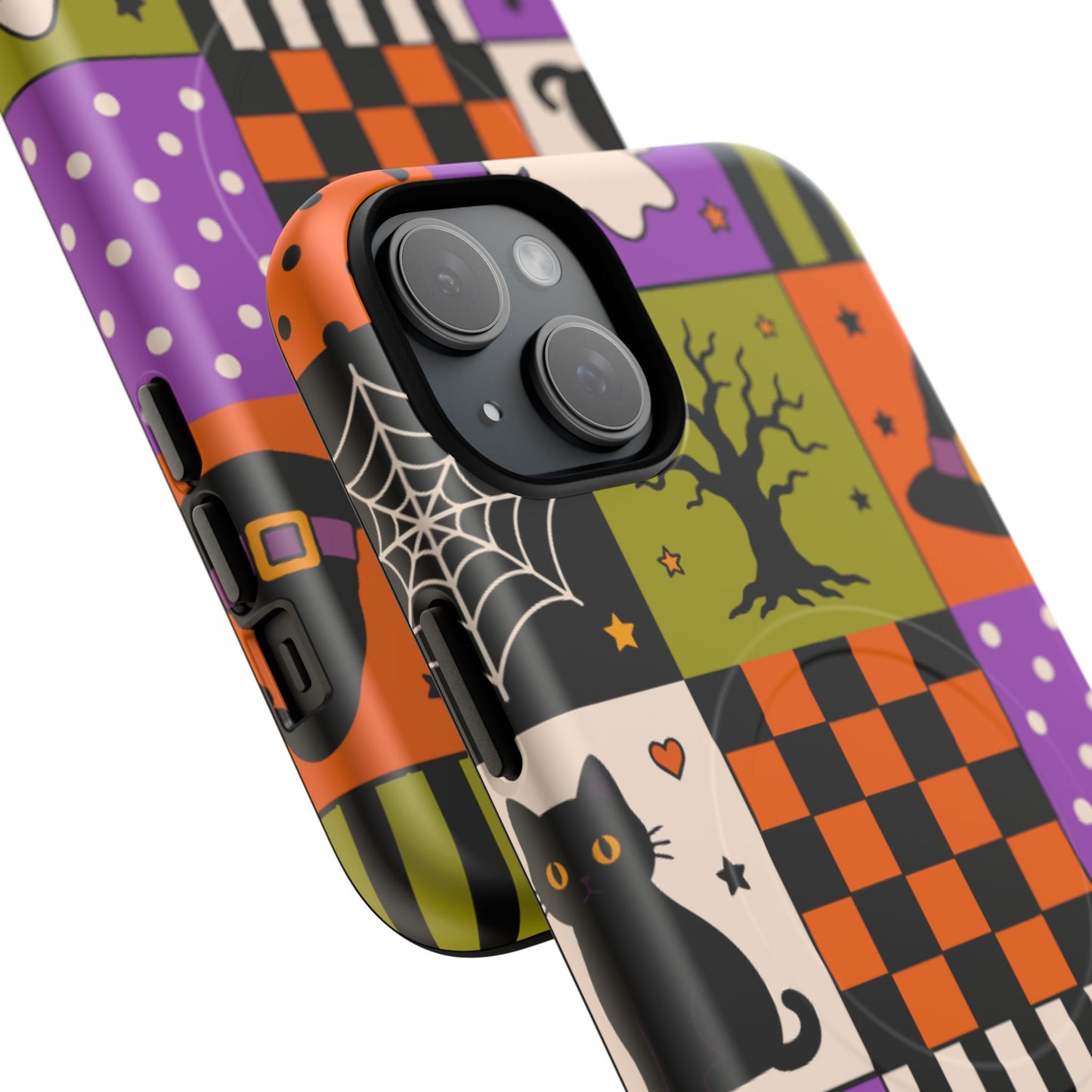 Protective Magnetic Phone Case – Spooky Patchwork