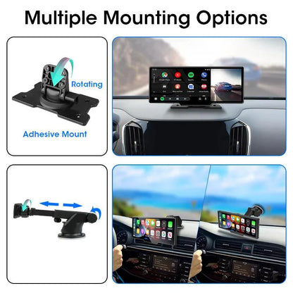 4K Dash Cam Mirror - 10.26" Display with Wireless Carplay/Android Auto GPS