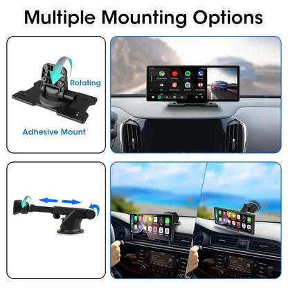 4K Dash Cam Mirror - 10.26" Display with Wireless Carplay/Android Auto GPS