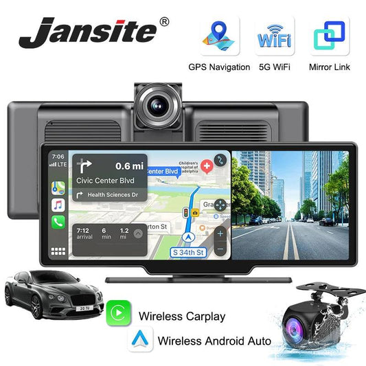 4K Dash Cam Mirror - 10.26" Display with Wireless Carplay/Android Auto GPS