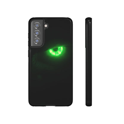 Protective Phone Case – Neon Green Monster Eyes