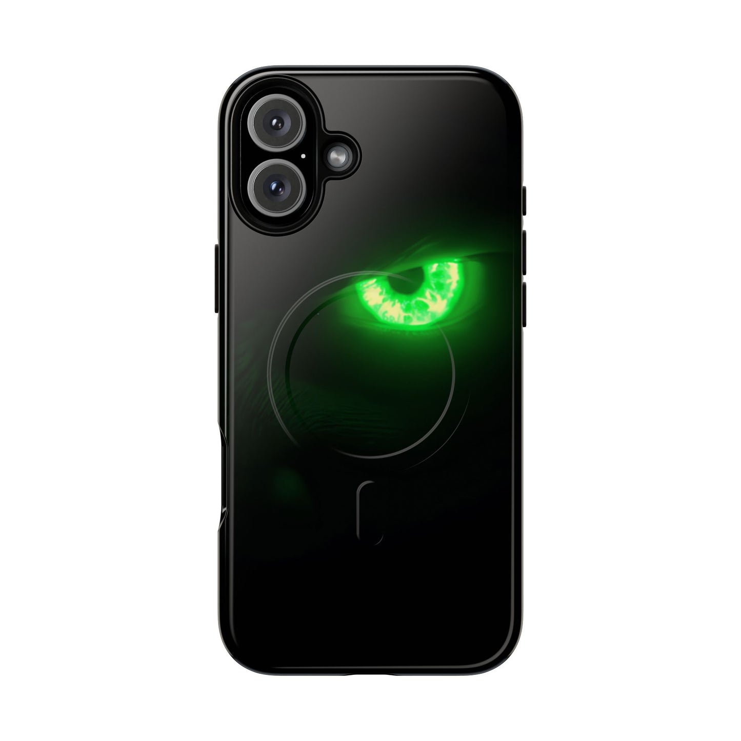 Protective Magnetic Phone Case – Neon Green Monster Eyes