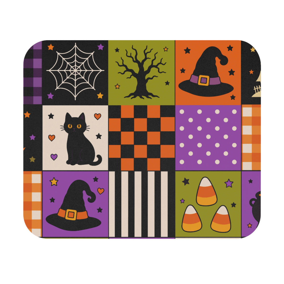 Rectangle Mouse Pad – Spooky Patchwork