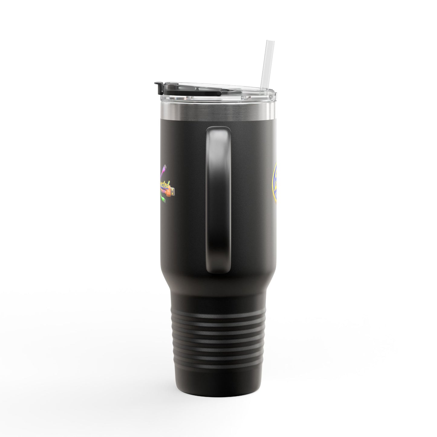 40oz Insulated Travel Mug – 215 Connected Logo Handle Tumbler with Straw