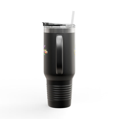 40oz Insulated Travel Mug – 215 Connected Logo Handle Tumbler with Straw