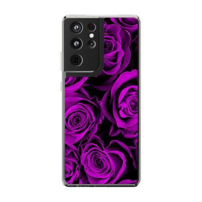 Clear Phone Case – Amethyst Roses