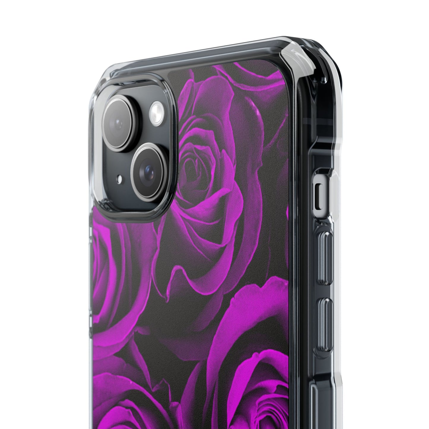 Clear Magnetic Phone Case – Amethyst Roses