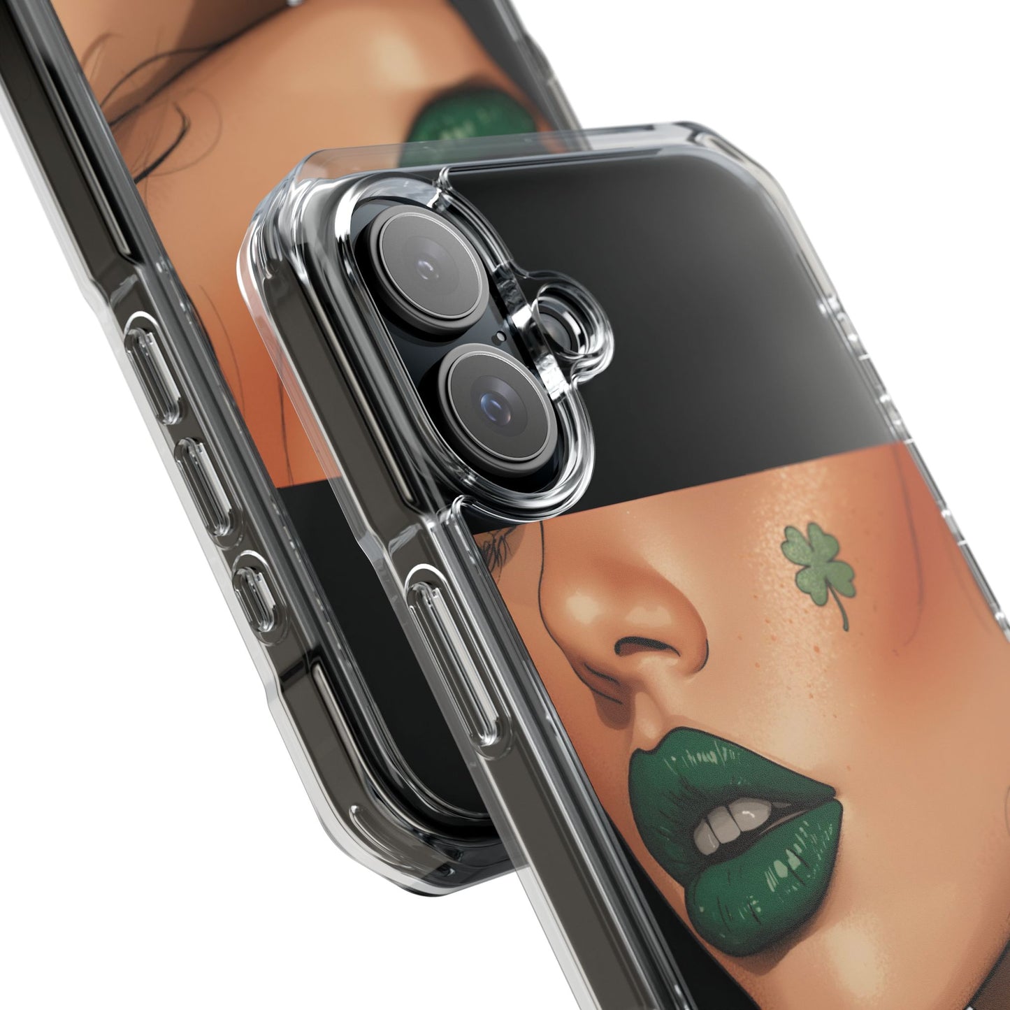 Clear Magnetic Phone Case – Slim Protection with “Kiss Me I’m Irish” Print