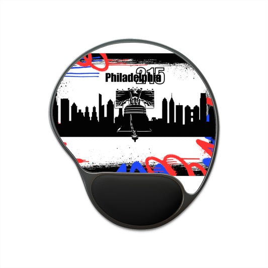Ergonomic Mouse Pad with Wrist Rest – Philadelphia 215 Skyline