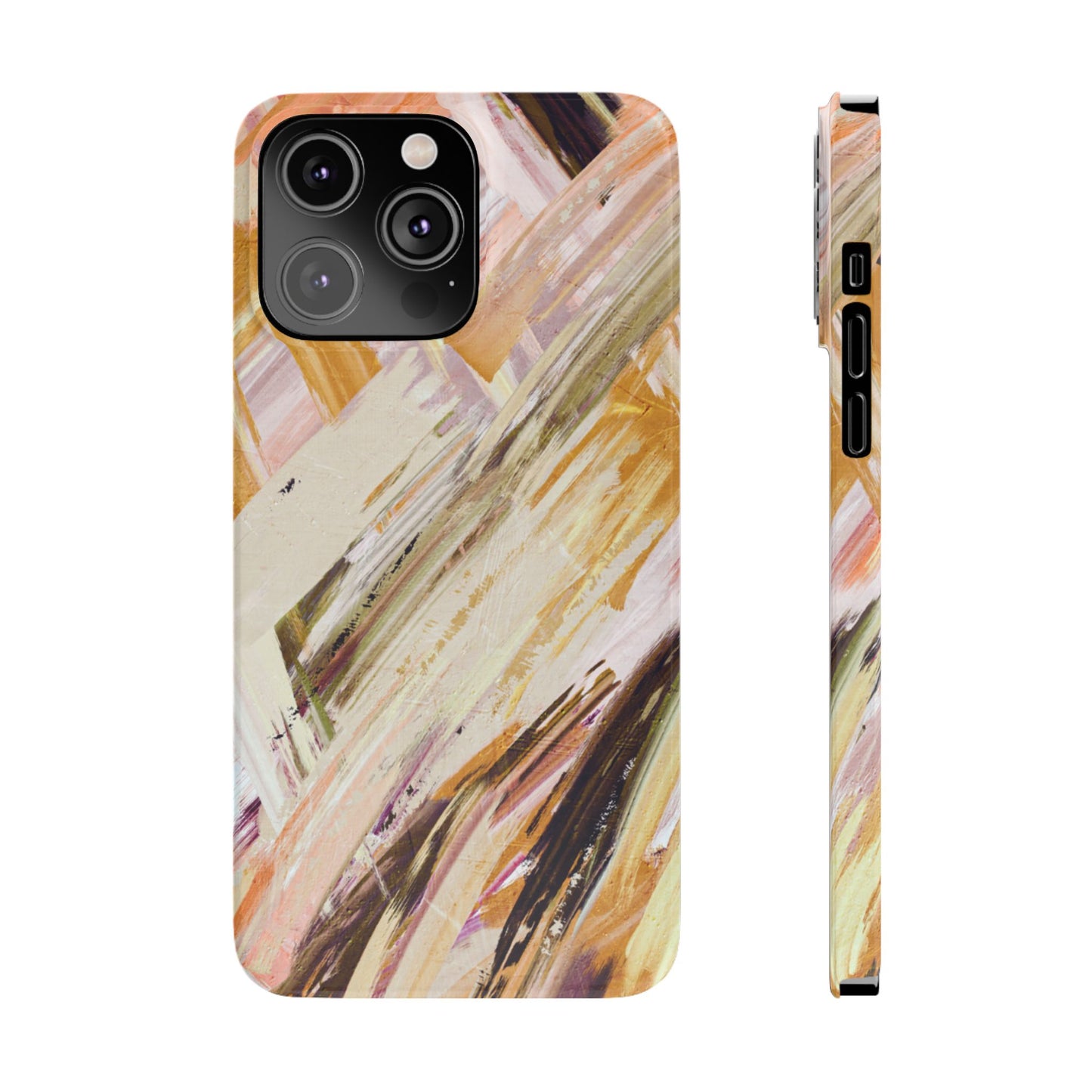 Slim Phone Case – Brush & Bronze