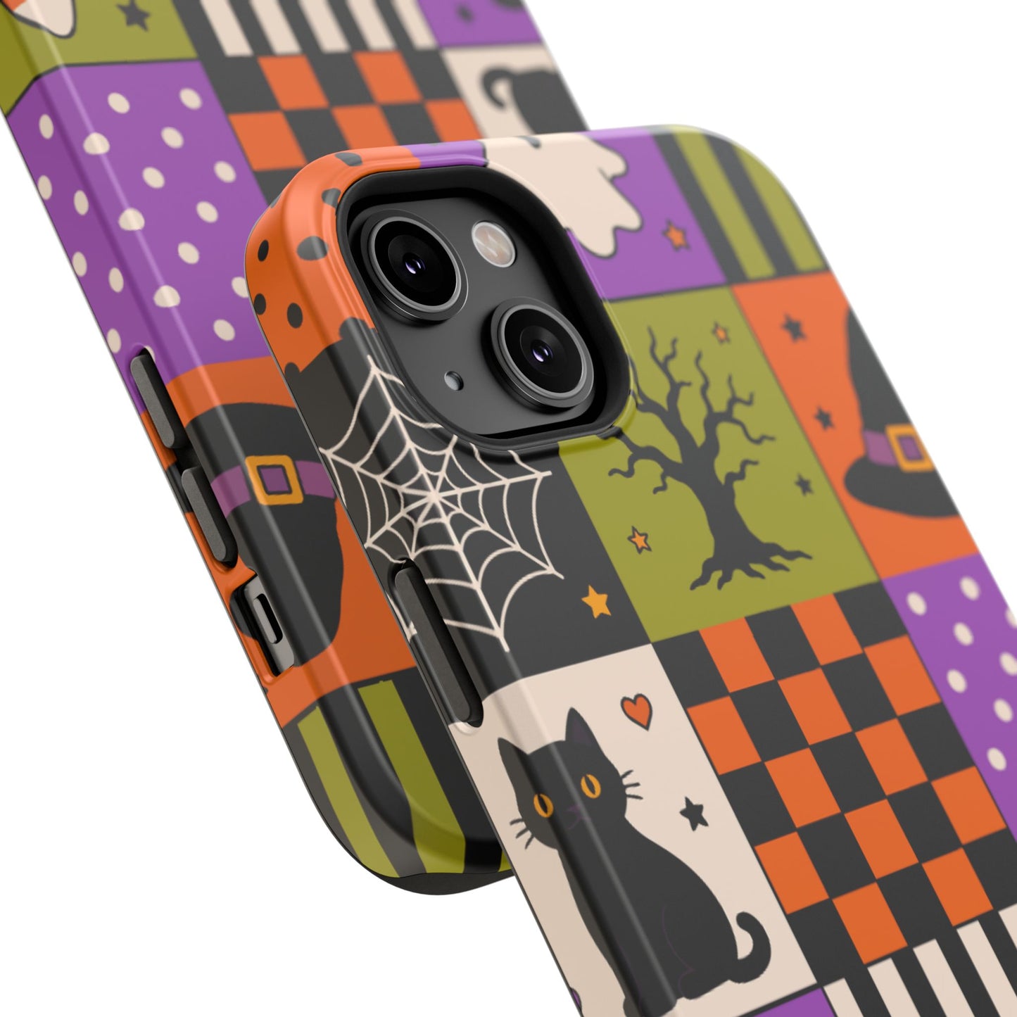 Impact-Resistant Phone Case – Spooky Patchwork