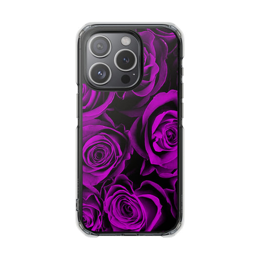 Clear Magnetic Phone Case – Amethyst Roses