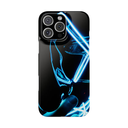 Neon Boba Slim Phone Case – Blue LED Tea Art