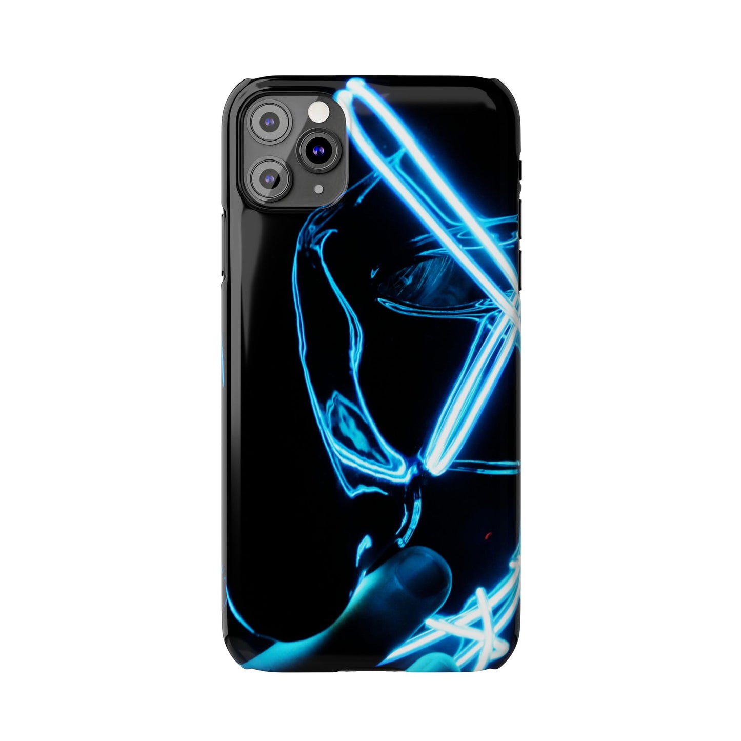 Neon Boba Slim Phone Case – Blue LED Tea Art
